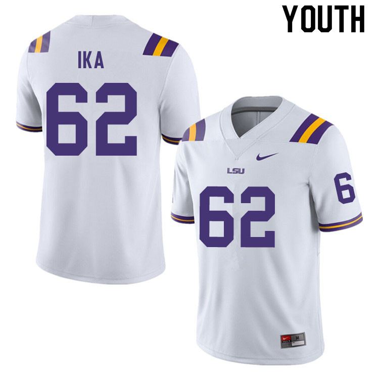 Youth #62 Siaki Ika LSU Tigers College Football Jerseys Sale-White